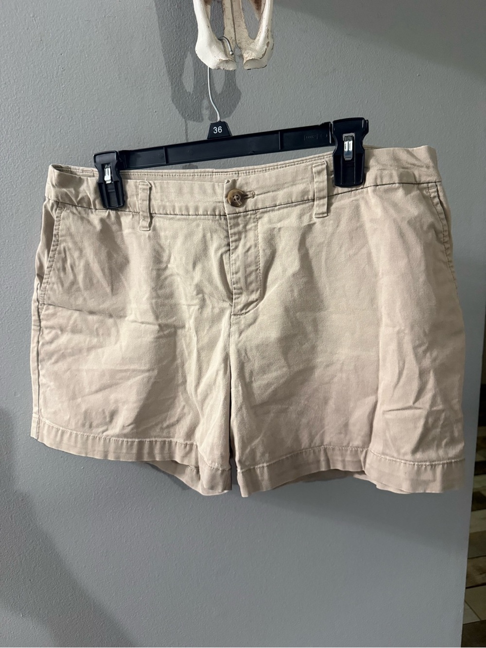 Faded Glory Khaki Beige Cotton-Blend Women's Shorts